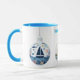 Mug "Mug de Noël Nautique Personnalisé - Hol Festif