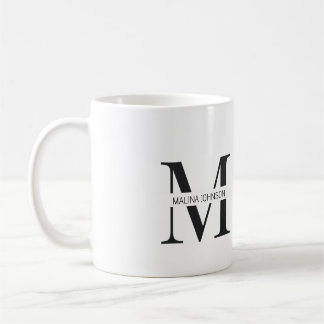 Mug "Mug de nom personnalisé avec lettre M"