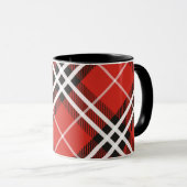 Mug Mug-deux ton-rouge et noir plaid (Devant droit)