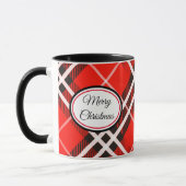 Mug Mug-Deux Tone-Rouge/Noir Plaid Joyeux Noël (Gauche)