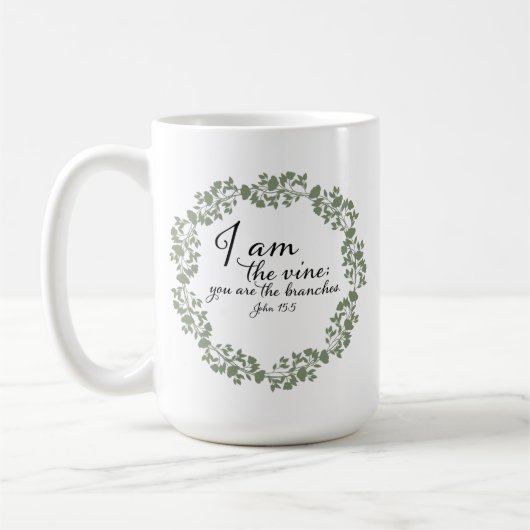 Mug Mug: Écriture-Je suis la vigne (Gauche)