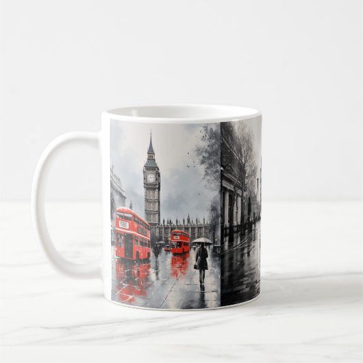 Mug "Mug en céramique blanche à thème Londres - Iconic (Gauche)