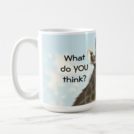 Mug Mug, girafe, "Je suis prête pour mon gros plan" Ca (Gauche)