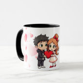 Mug "Mug Heureuse Sainte-Valentin - Amour, Coeurs et H (Devant gauche)