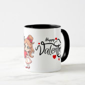 Mug "Mug Heureuse Sainte-Valentin - Amour, Coeurs et H (Devant droit)