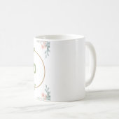 Mug "Mug initial floral vert et rose" (Devant droit)