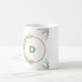 Mug "Mug initial floral vert et rose" (Centre)