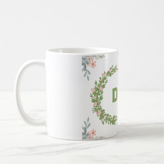 Mug "Mug initial floral vert et rose" (Gauche)