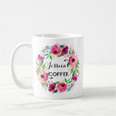 Mug, Mug Nom Personnalisé, Floral-2 (Gauche)