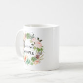 Mug, Mug Nom Personnalisé, Floral-4 (Devant gauche)