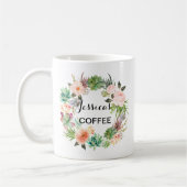 Mug, Mug Nom Personnalisé, Floral-4 (Gauche)