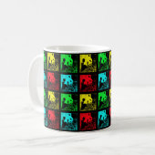 Mug Mug, Pandas Géant Pop Art, Bleu Rouge Vert Jaune (Devant gauche)