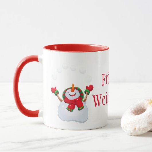 Mug Mug-Snowman-Frohliche Weihnachten de Noël (Avec donut)