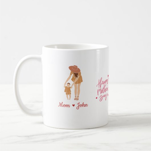 Mug "Mug sur mesure maman et son avec des noms personn (Gauche)