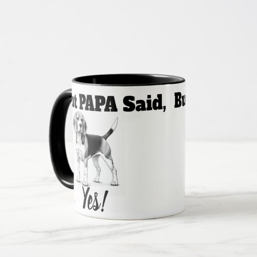 Mug Mug/typographie beagle (Devant gauche)