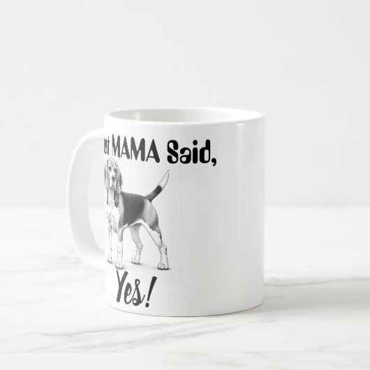 Mug Mug/typographie beagle (Devant gauche)