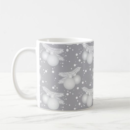Mug Mugg med julgranskulor, grå (Gauche)