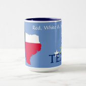 Mug Mugge Rouge Blanc & Bleu Fierté du Texas (Centre)
