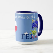 Mug Mugge Rouge Blanc & Bleu Fierté du Texas (Devant droit)