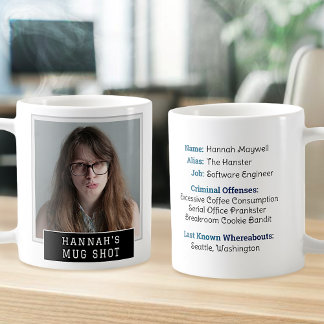 Mug Mugshot de nouveauté amusante Photo personnalisée