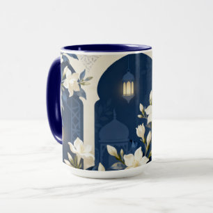 Mug Mugue à Arche Islamique Florale Minuit & Ivoire