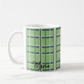 Mug Mugue à carreaux verts et blancs (Gauche)