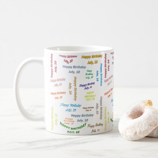 Mug Mugue anniversaire 10 juillet (Avec donut)