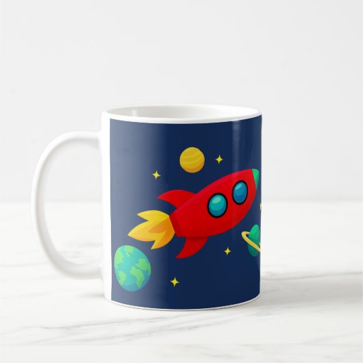 Mug Mugue Anniversaire Thème Spatial | Bleu Nuit (Gauche)