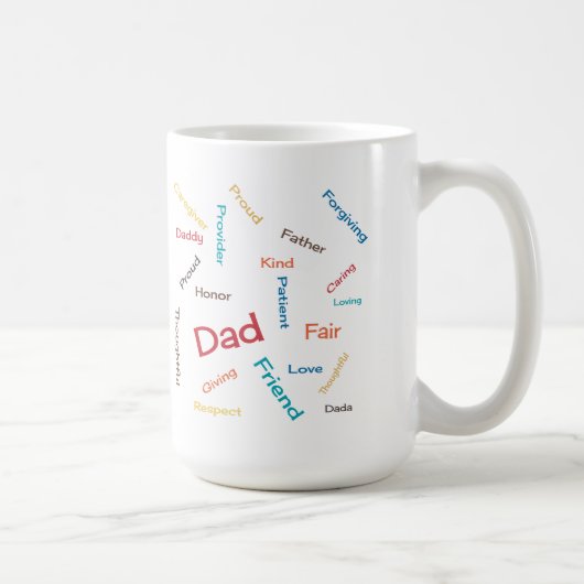 Mug Mugue avec des Mots pour Papa (Droite)