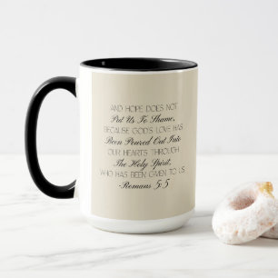 Mug Mugue avec verset biblique Romains 5:5 Espoir