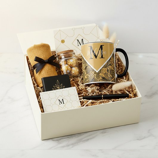 Mug Mugue cachemire noir et or