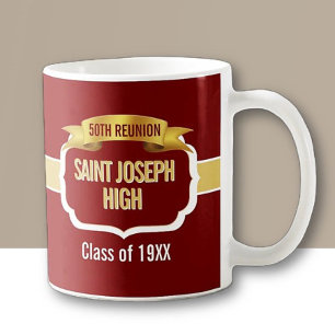 Mug Mugue Cadeau Personnalisé Marron pour la 50e Réuni