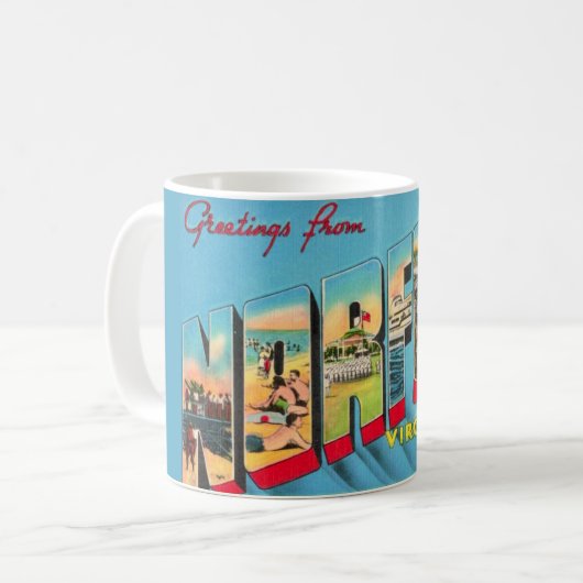 Mug Mugue Carte Postale de Norfolk VA (Devant gauche)