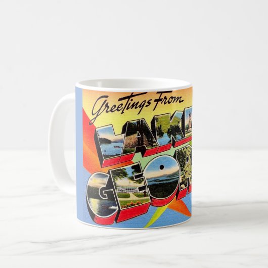 Mug Mugue Carte Postale Rétro du Lac George (Devant gauche)