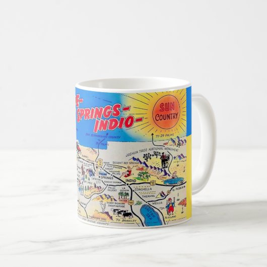 Mug Mugue Carte Postale Riverside - Palm Springs (Devant droit)