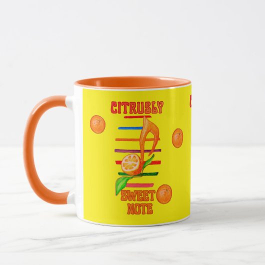 MUG MUGUE CITRON DÉCORÉ D'UNE NOTE DE MUSIQUE (Gauche)