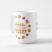 Mug Mugue Combo Citrouille Carreau et Feuilles d'Autom (Devant gauche)