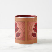 Mug Mugue Combo Rouge Art Déco Rose Marron (Centre)