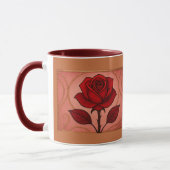 Mug Mugue Combo Rouge Art Déco Rose Marron (Gauche)
