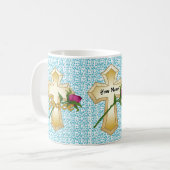 Mug mugue Croix chrétienne Grace Rose (Devant gauche)