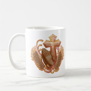 Mug mugue Croix Mains de Prière Chrétienne