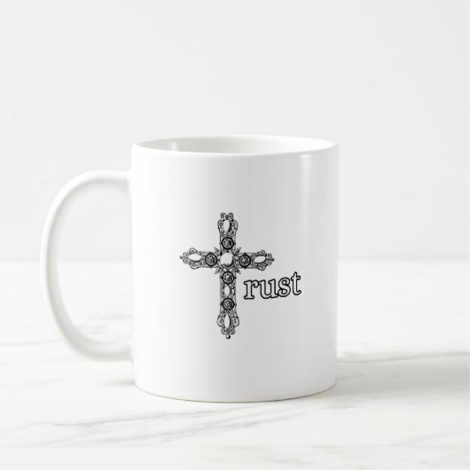 Mug Mugue Croix Ornée de Confiance Chrétien (Gauche)