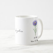 Mug Mugue de fleur de naissance de septembre – Aster (Devant droit)