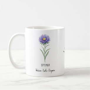 Mug Mugue de fleur de naissance de septembre – Aster