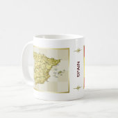 Mug Mugue Drapeau + Carte d'Espagne (Devant gauche)