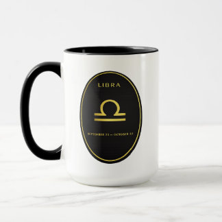 Mug Mugue Emblème Ovale Doré Signe du Zodiaque Balance