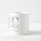 Mug Mugue Initiale à l'Aquarelle Florale - C (Devant gauche)
