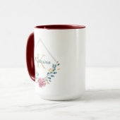Mug Mugue monogramme floral aquarelle (Devant gauche)