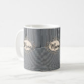 Mug Mugue rayé beige et noir (Devant gauche)
