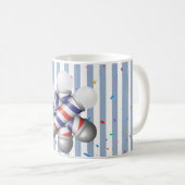 Mug Mugue rayée bleue et blanche Mât de barbier (Devant droit)